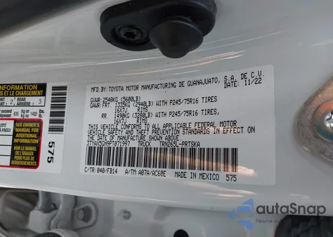 2023 Toyota Tacoma Sr from USA, damaged, VIN 3TYAX5GN9PT071997